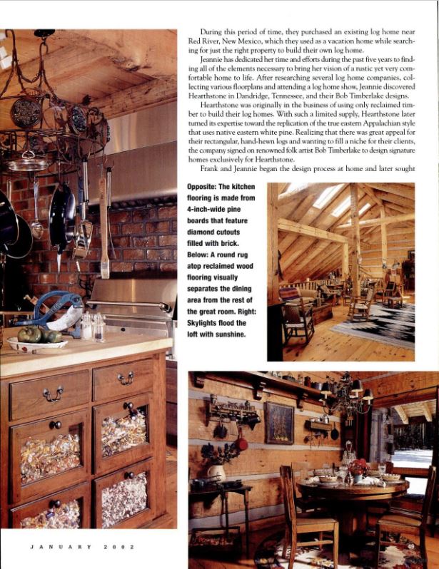 Collins Timberlake Log Home collins magazine 4 Hearthstone Homes